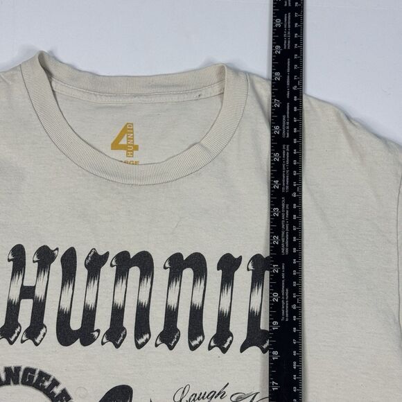 4Hunnid Mens Big Logo Double Sided Skate T-Shirt White Size L - Picture 9 of 9